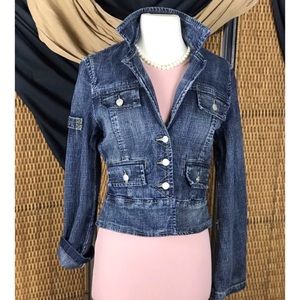 YOUNIQUE Womens Denim Jacket Blue Long Sleeve Sz S